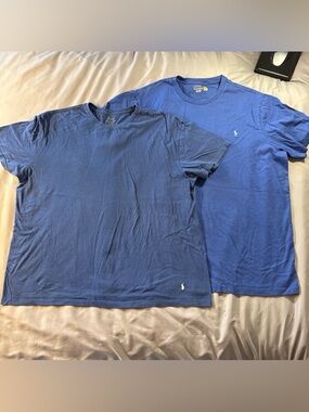 Lot of 2 Polo Ralph Lauren Size XXL/T Cotton T-Shirt Blue Short Sleeve Classic